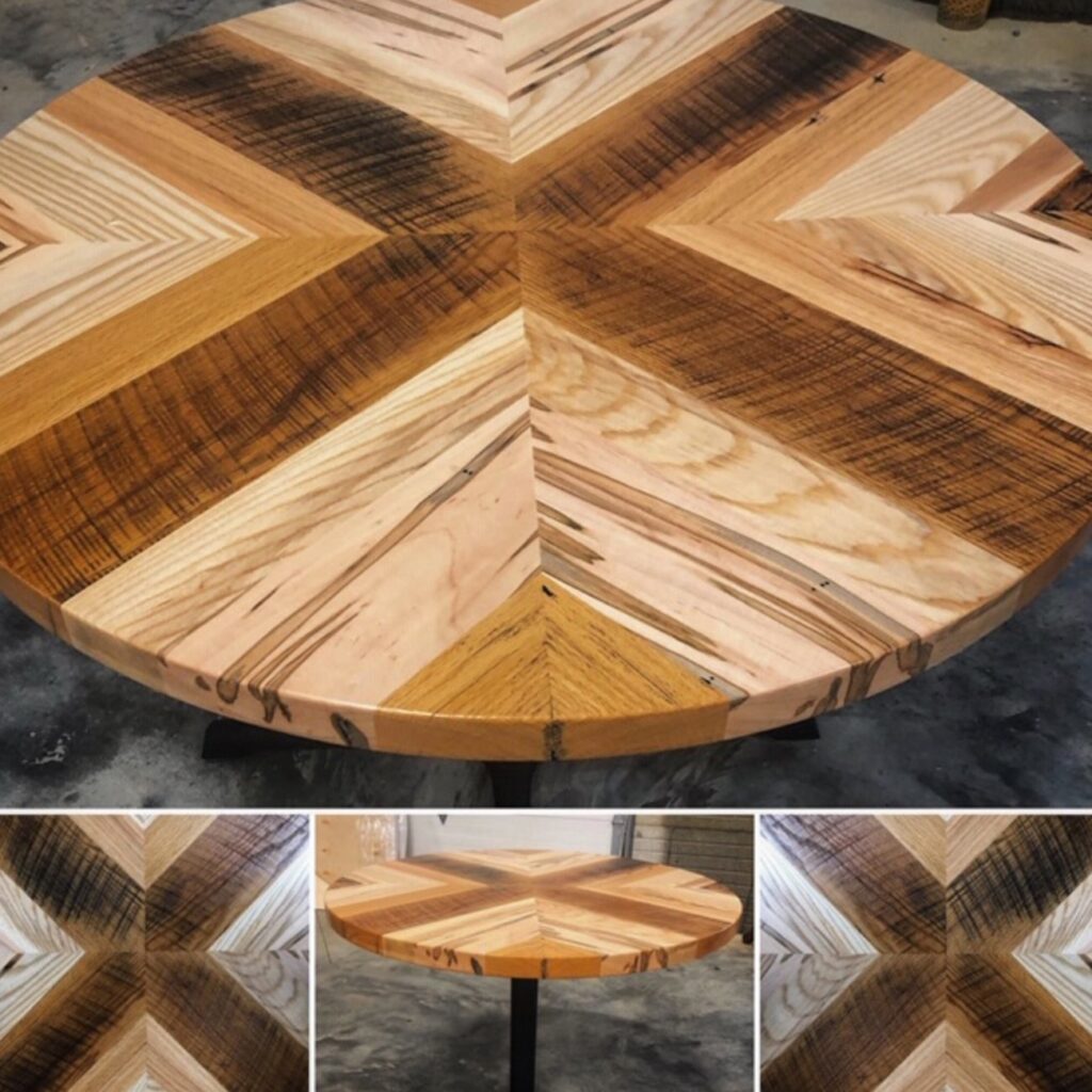 Wood inlaid tabletop by CTX Direct from Jack O'Neill Lounge, Santa Cruz restaurant
