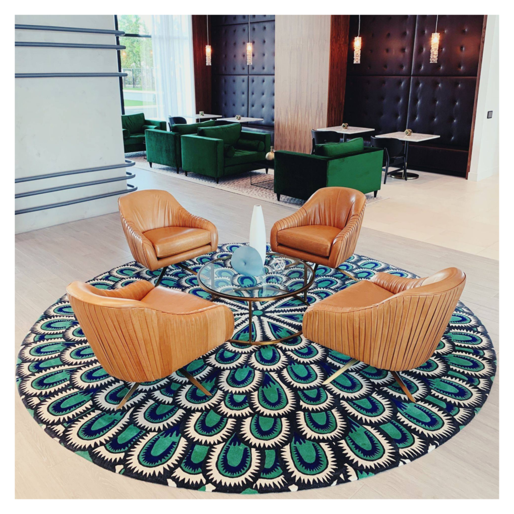 Circular Area Rug with modern design from PierPoint USA distributed by Diane Erich & Associates LP
